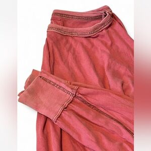 Free People Dusty Rose/Coral Pink Long Sleeve Top